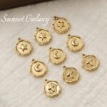 Color-preserving plating real gold stars love pendant cross pendant handmade DIY string bracelet necklace accessories - Image 5