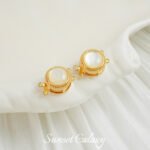 14K inlaid white shellfish black shellfish oval square magnetic buckle magnet buckle beaded handmade diy material bracelet bead accessories - Image 9