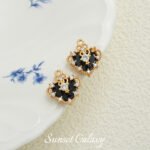 18k Gold Plated Zirconium Diamond Maple Flower Single and Double Hanging Pendant Handmade DIY Beaded Material Bracelet Necklace Accessories - Image 7