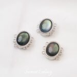 18K gold-plated white shell black shell oval three-row magnetic buckle magnet buckle diy bracelet necklace beaded accessories material - Image 8