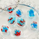 Japanese hand-painted goldfish glass beads round beads handmade DIY bracelet necklace beaded loose beads earrings accessories material - Image 2