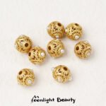 Color retaining sand gold inlaid hollow flower ball rust ball beads beads handmade DIY beaded bracelet jewelry accessories - Image 11