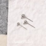 18k electroplated real gold with ring hanging ring peas earring 925 tremella needle ball needle handmade diy string ear accessories - Image 11