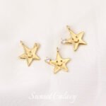 18k gold color inlaid zircon moon star gingerbread man pendant handmade diy string bracelet necklace accessories - Image 6