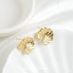 Gold Plated Color Lotus Leaf Ear Needle Handmade DIY Bracelet Necklace Earrings Beaded Beaded Jewelry Accessories Material - Image 5