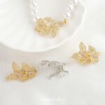 Real Gold Plated Zircon Butterfly Double Disc End Connection Buckle Handmade DIY Bracelet Necklace Beaded Beaded Accessories Material - Image 4