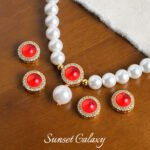 18k micro-inlaid zircon aquamaric red four-way beads handmade beaded diy material bracelet necklace jewelry accessories - Image 4