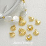 18k Real Gold Plated Zircon Shell Conch Pendant Handmade DIY Beaded Material Bracelet Necklace Earrings Accessories - Image 4