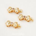 18K Gold-plated French Sweet Bow Inlaid with Zirconium Connecting BucKle Latch BucKle diy Bracelet NecKlace Finishing Jewelry Accessories - Image 6