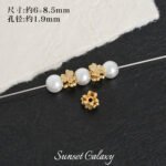 High Color Retention 18K Gold Plated Zircon Clover Spacer Beads Handmade DIY Beaded Bracelet Necklace Jewelry Accessories Material - Image 7