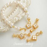 18k Shell Laser Star Casing Buckle Round Bead Casing Connection Buckle Handmade DIY Beaded Material Bracelet Accessories - Image 5