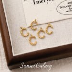Twist plating real gold 26 English letter pendant handmade diy string bracelet earrings necklace accessories - Image 8