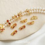 [red] gold-plated butterfly flower three-hole beads diy handmade beaded bracelet necklace accessories material - Image 5