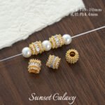 High Color Retention 18K Real Gold Plated Three Rows of Zircon Beads Handmade DIY Beaded Bracelet Necklace Accessories Material - Image 6