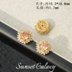 18K Sunflower Zircon Rose Cut Full Zircon Accessories Handmade DIY Beaded Bracelet Necklace Jewelry Accessories Material - Image 11