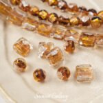 Vintage inlaid foil glass beads round beads square beads handmade DIY accessories bracelet necklace beads loose beads material