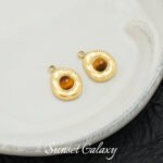 18k gold non-fading greek vintage tiger eye pendant handmade diy beaded material bracelet necklace earring accessories - Image 15