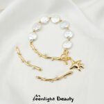 18k gold color inlaid with pearl branch connecting rod elbow handmade DIY beaded bracelet necklace jewelry accessories - Image 4