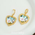 Monet Garden Oil Painting Wind Pendant Single Pendant Flower Handmade Beaded DIY Material Bracelet Necklace Accessories - Image 26