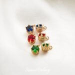 Zircon 18k Gold Round Crown Single Pendant Pendant Loose Beads diy Handmade Beaded Bracelet Necklace Material Accessories - Image 3