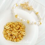 18k Gold Plated Snail Line Round Beads Multi-use Accessories Handmade DIY Bracelet Necklace Jewelry Beaded Material