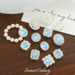 Copper Plated Color Preservation Super Fairy silver Aquamarines Beaded Handmade Beaded DIY Material Bracelet Necklace Accessories