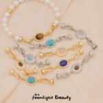 18k Gold Plated Zirconium Songhua Stone Fail Link Buckle DIY Handmade Beaded Material Bracelet Necklace Accessories Jewelry - Image 3