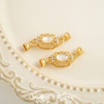 18k Real Gold Plated Silver Coil Connection Buckle Emerald Round Bead Coil Buckle Handmade DIY Beaded Material Bracelet Accessories - Image 6