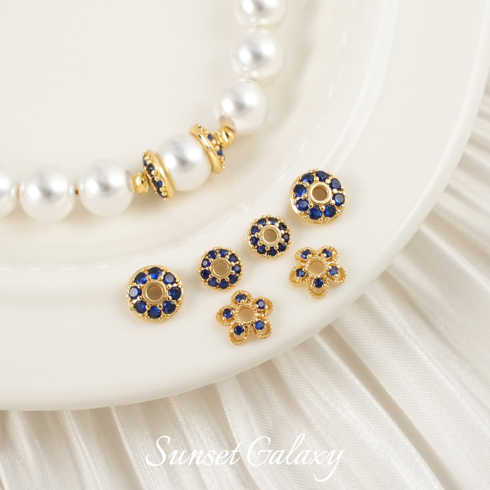 O1CN01yBvS3A1XU9sPzGvSv_2217832672926-0-cib Copper Plated Real Gold Diamond Zircon Flower Bead Shoult Bead Shoult Accessories Handmade DIY Bracelet Necklace Beaded Material - Image 1