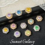 18K Sunflower Zircon Rose Cut Full Zircon Accessories Handmade DIY Beaded Bracelet Necklace Jewelry Accessories Material - Image 2