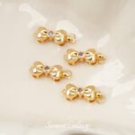 18K Gold-plated French Sweet Bow Inlaid with Zirconium Connecting BucKle Latch BucKle diy Bracelet NecKlace Finishing Jewelry Accessories - Image 4