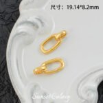 18K Oval Gold Bag Micro-inlaid Double Ring Tailer Buckle Handmade Beaded DIY Material Bracelet Necklace Accessories - Image 9