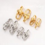 18K gold color gold-plated U-shaped spring buckle bracelet necklace closing connection buckle diy beaded material jewelry accessories - Image 2