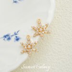 18k Gold Plated Zirconium Diamond Snowflake Love Single and Double Pendant Handmade DIY Beaded Material Bracelet Necklace Accessories - Image 15