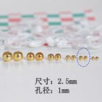 18k gold color gold ball small round bead bag gold spacer DIY jewelry accessories handmade beaded bracelet material - Image 13