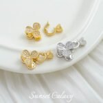 18k gold clover finish link buckle pendant beads handmade beaded diy material bracelet necklace accessories - Image 3