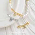 18k Gold Plated Cross Hole Round Zircon Pendant Accessories Handmade Beaded DIY Material Bracelet Necklace Accessories