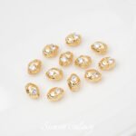 18k gold color retention irregular micro inlaid zircon potato beads handmade diy string bracelet necklace accessories - Image 4