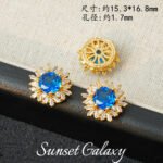 18K Sunflower Zircon Rose Cut Full Zircon Accessories Handmade DIY Beaded Bracelet Necklace Jewelry Accessories Material - Image 17