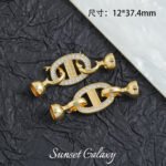 18k gold micro inlay pig nostril universal closing buckle handmade beaded diy material bracelet necklace accessories - Image 8