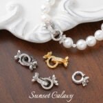 Gold-plated Seiko Micro-inlaid Zircon 18K Flower Bud Double Ring Buckle Tail Buckle Handmade DIY Beaded Bracelet Necklace Material