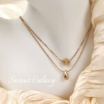 South Korea Imported 304 Stainless Steel Gold Plated Color Drop Love Pendant Handmade DIY Beaded Bracelet Accessories - Image 2