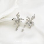 Copper-plated Real Gold High Color Retention Elegant Flower Earrings diy Handmade Bracelet Necklace Beads Loose Bead Accessories Material - Image 2