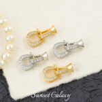 18k bag gold zircon horseshoe closing buckle handmade beaded diy material pearl bracelet necklace jewelry accessories - Image 4