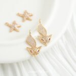 Gold Plated Zirconium Fox Snake Star Pendant Handmade DIY Bracelet Necklace Earrings Beaded Jewelry Accessories Material - Image 4