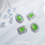 Silver-plated Color-preserving Inlaid Aquamarine Separated Beads diy Handmade Beaded Bracelet Necklace Loose Bead Jewelry Material Accessories - Image 5