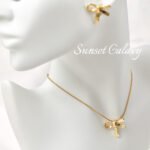 18k gold color plating real gold bow pendant pendant handmade diy string bracelet necklace jewelry accessories - Image 2