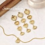 South Korea Imported 304 Stainless Steel Real Gold Plated Color-preserving Shell Heart Pendant Handmade diy String Bracelet Jewelry Accessories - Image 3