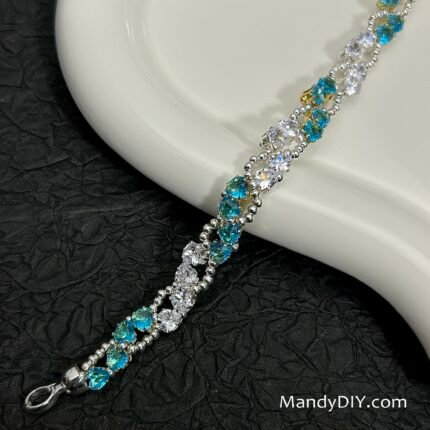 Kit 558 | DIY Bracelet Kit with 5A Zircon Beads | All-Inclusive Beginner Jewelry Making Gift for Women | Video Guide Included | Finished Product