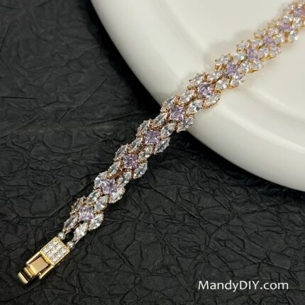 Kit 568 | DIY Bracelet Kit with 5A Zircon Beads | All-Inclusive Beginner Jewelry Making Gift for Women | Video Guide Included | Finished Product